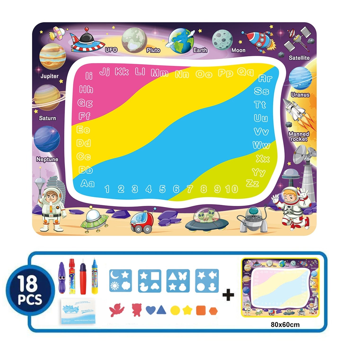 Coolplay Magic Water Drawing Mat Coloring Doodle Mat With Magic Pens Montessori Toys Painting Board Educational Toys for Kids