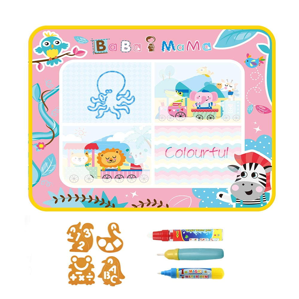 Coolplay Magic Water Drawing Mat Coloring Doodle Mat With Magic Pens Montessori Toys Painting Board Educational Toys for Kids