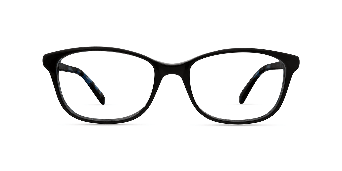 modo 6523 optical eyewear women ladies female glasses plastic acetate made in japan designed in new york city nyc classic classic rectangle shape flattering to all faces black colour front