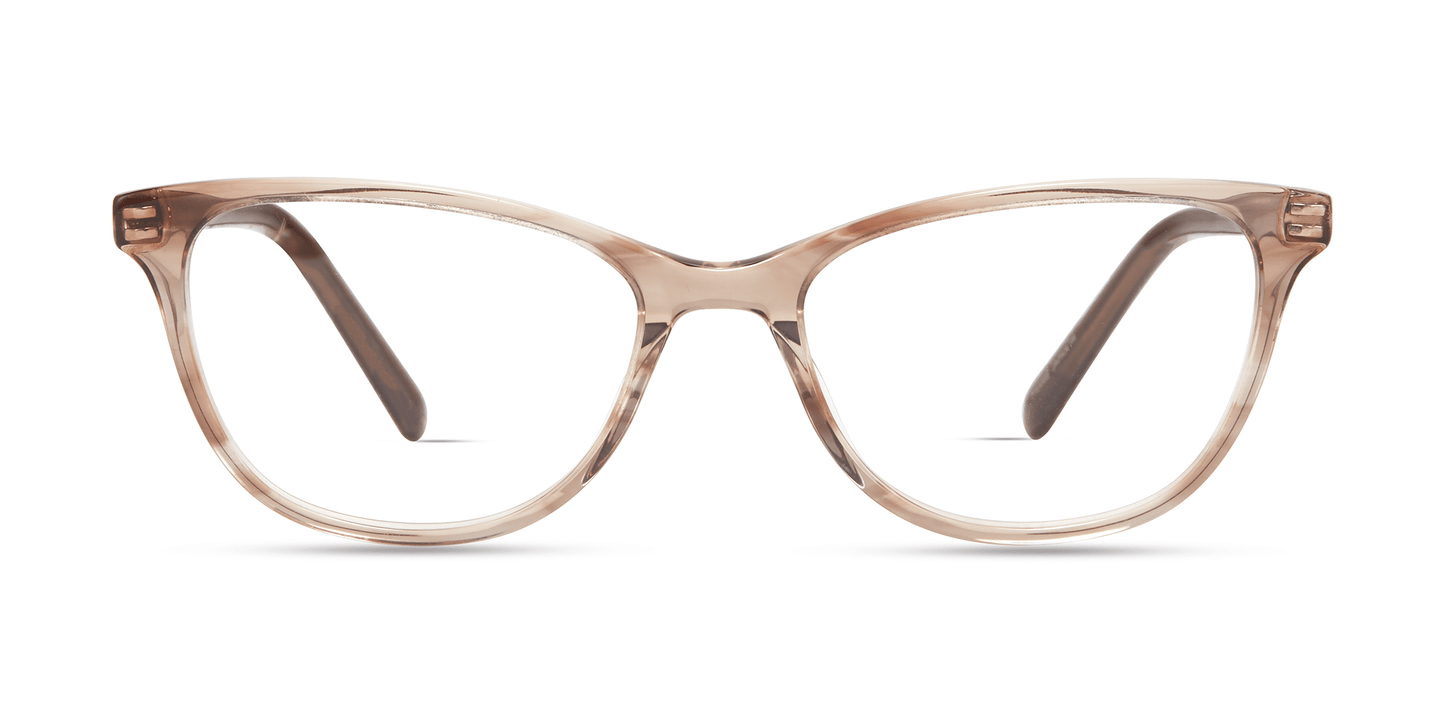modo 6540 optical prescription eyewear glasses plastic acetate thin lightweight comfortable handmade in japan ladies women female upswept rectangle brown MELANGE