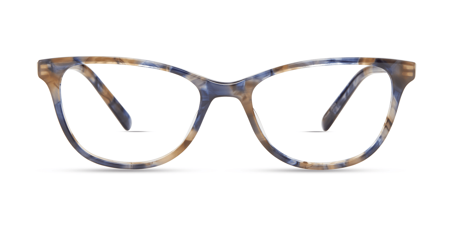 modo 6540 optical prescription eyewear glasses plastic acetate thin lightweight comfortable handmade in japan ladies women female upswept rectangle blue brown MELANGE