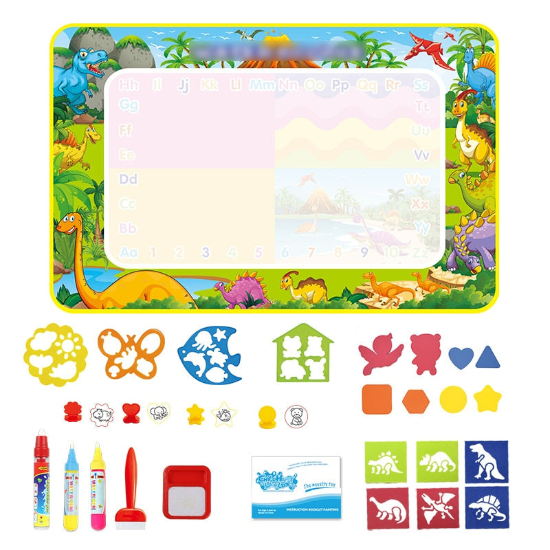 Coolplay Magic Water Drawing Mat Coloring Doodle Mat With Magic Pens Montessori Toys Painting Board Educational Toys for Kids