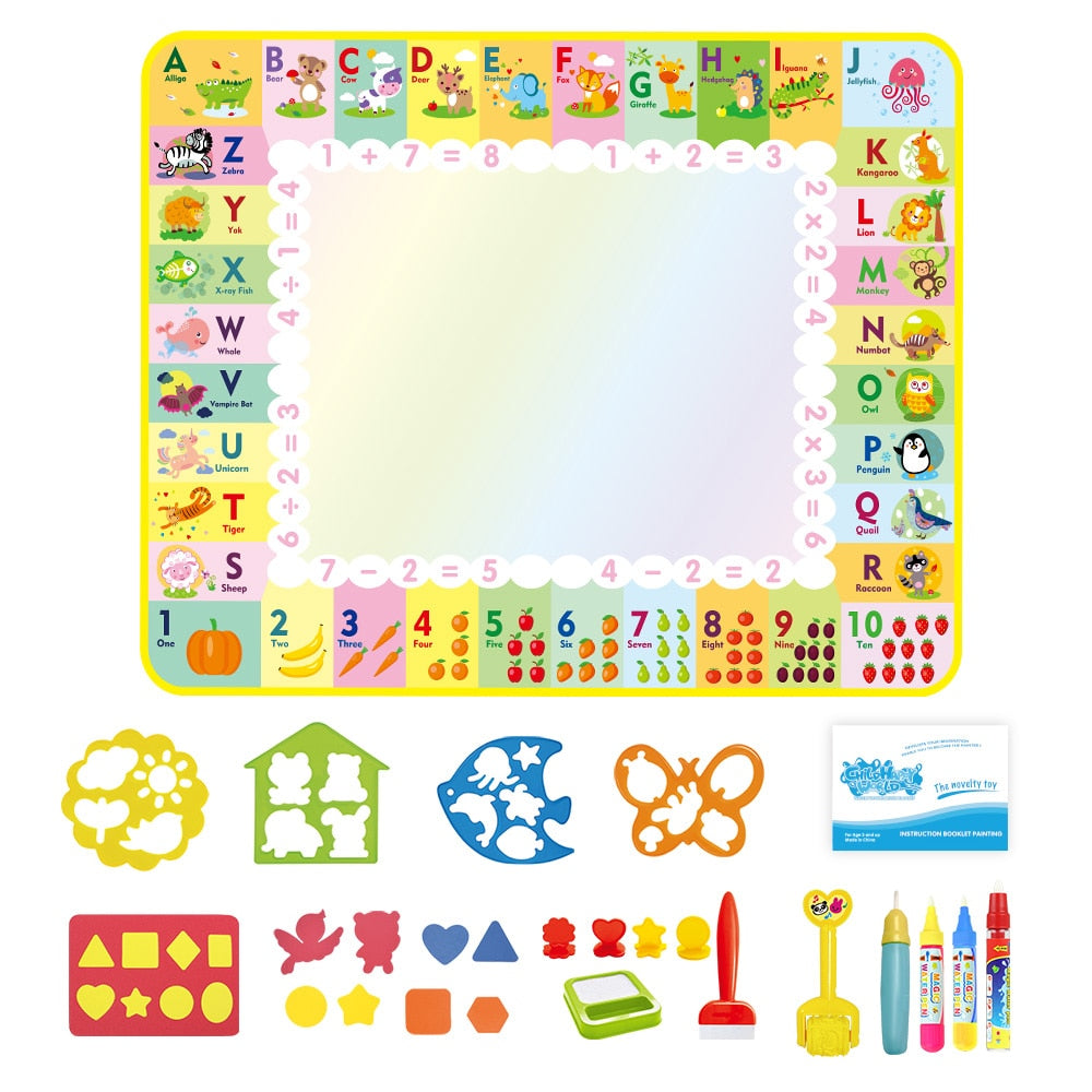 Coolplay Magic Water Drawing Mat Coloring Doodle Mat With Magic Pens Montessori Toys Painting Board Educational Toys for Kids