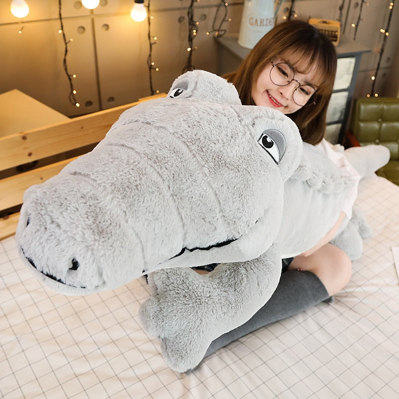 Crocodile Lying Section Plush Pillow Mat Plush Soft Stuffed