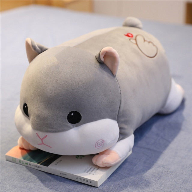 Kawaii Hamster Sleeping Pig Plush Toys Animal Crossing Blanket Pillow