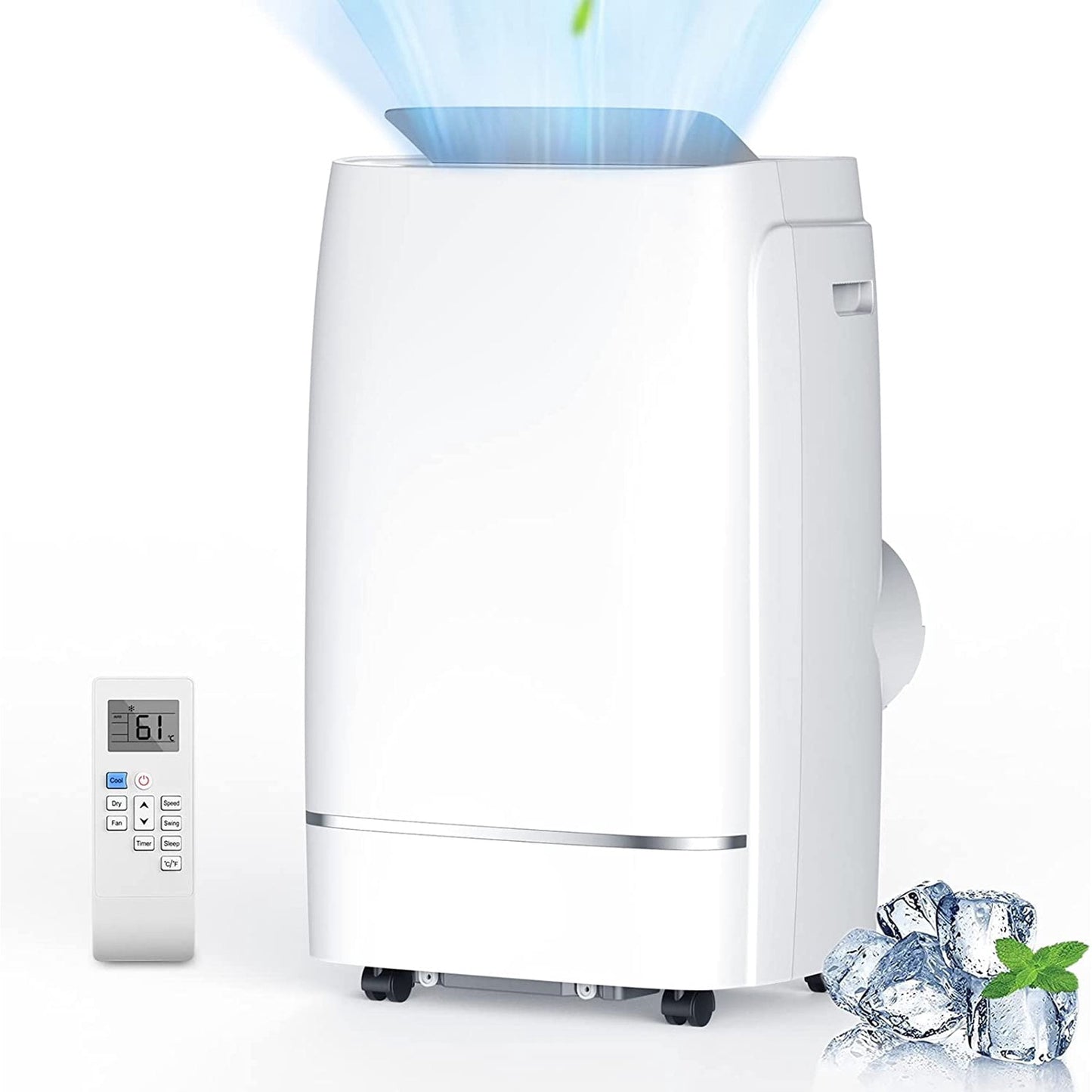 KISSAIR 8150BTU (12000 BTU ASHRAE) Portable Air Conditioner. 550 sq. ft. 2023 Ultra Quiet 3-in-1 Portable AC Unit. Wide Oscillation. 24H Timer. Air Conditioner Portable for Room. Remote Control