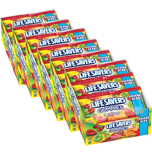 Life Savers Gummies Five Flavors Candy Share Size Bulk - 6 Pack of 15ct - 4.2oz (BB 05/2024)