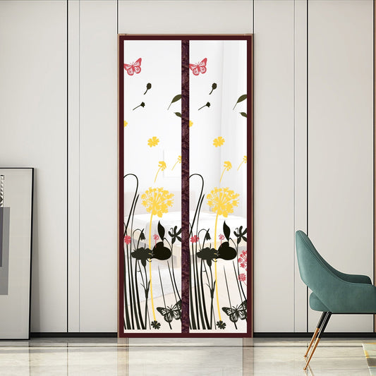 Magnetic Thermal Insulated Door Curtain Magnetic Thermal Screen Door Self-Closing  Fits Doors Up to 38x80 to Keep Warm in Winter Cool in Summer for Air Conditioner Heater Room  Kitchen