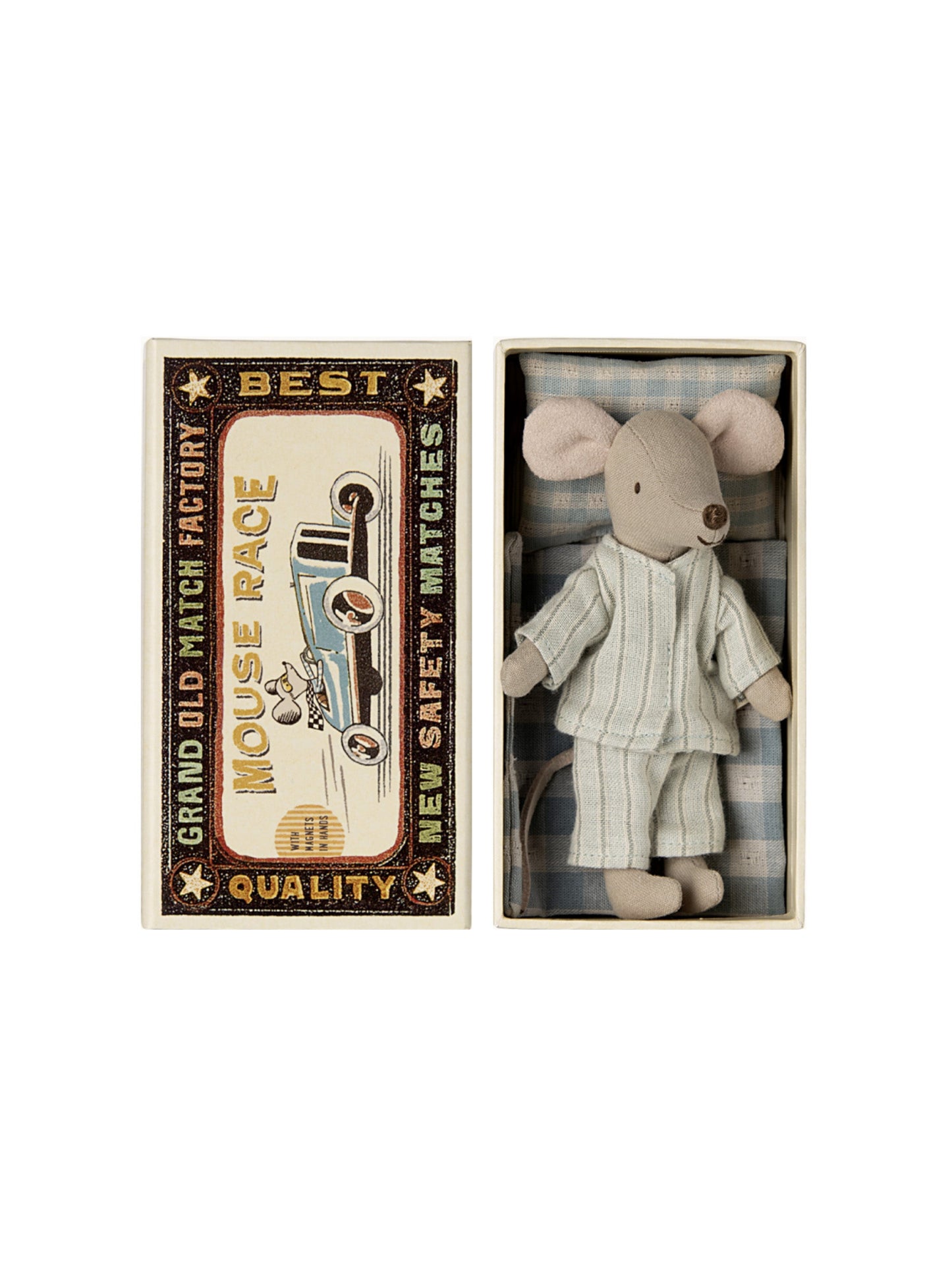 Maileg Big Brother Mouse in Matchbox Pajamas