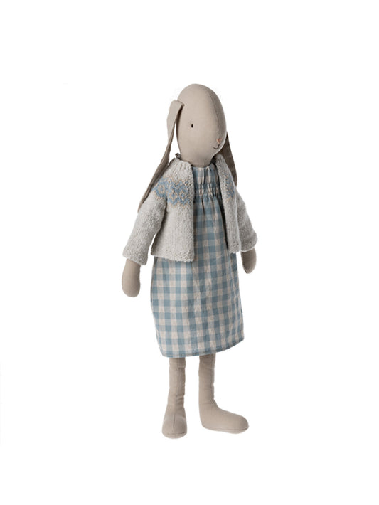 Maileg Bunny Size 4 Blue Checked Dress