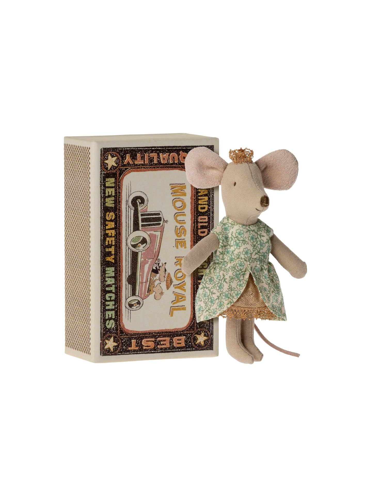 Maileg Little Sister Princess Mouse in Matchbox