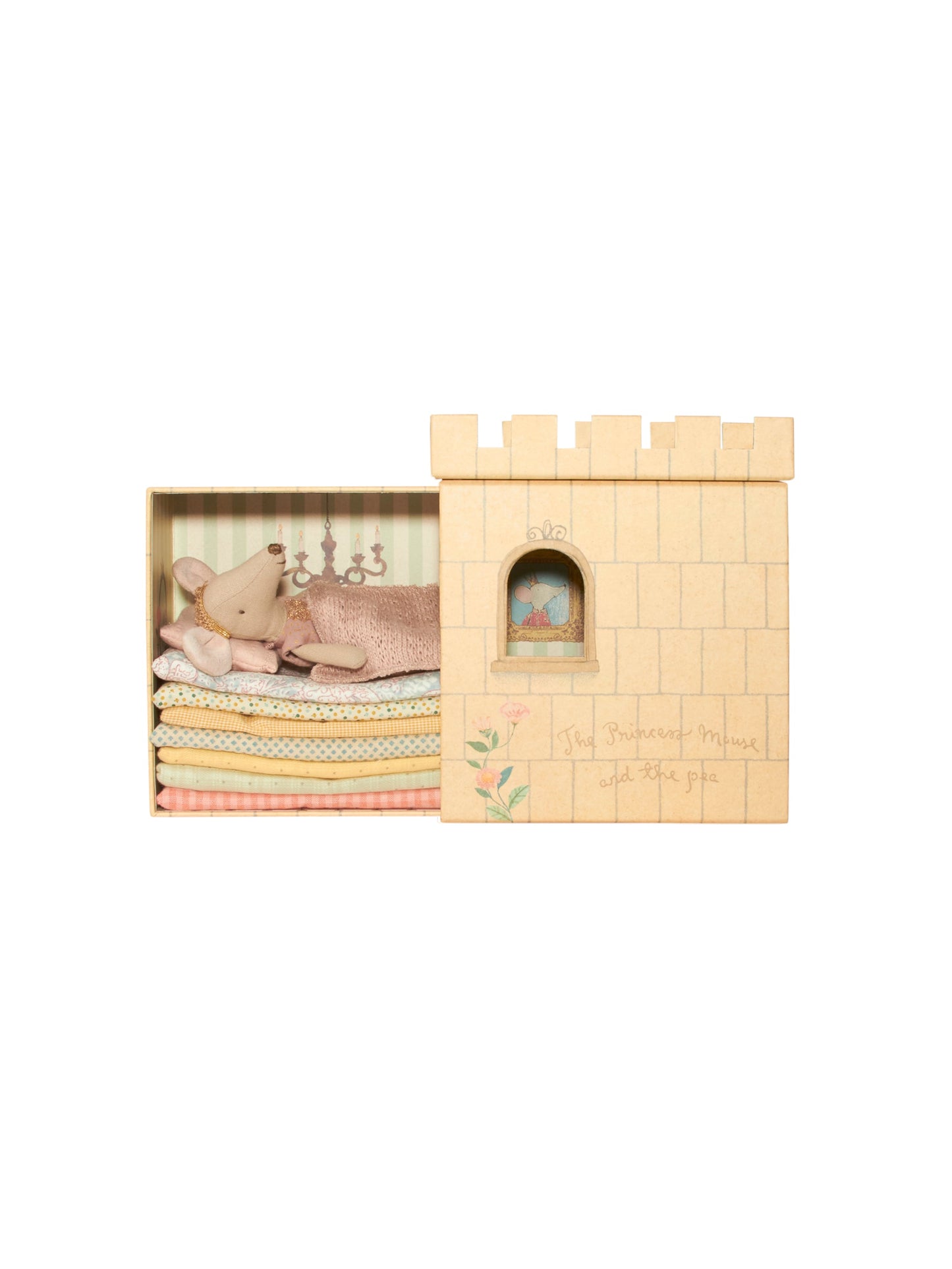 Maileg Princess and the Pea Big Sister Mouse in Pink Dress