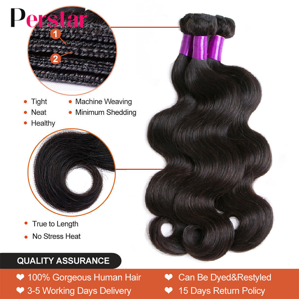 Perstar Body Wave Bundles Human Hair Weave Bundles Brazilian Weave