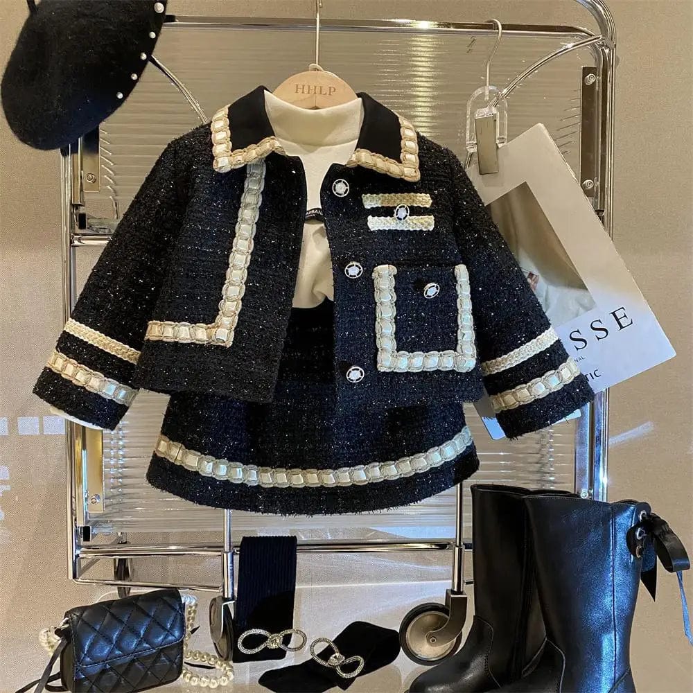 as picture / 1-2T 90cm Girl 2 Piece Tweed Set