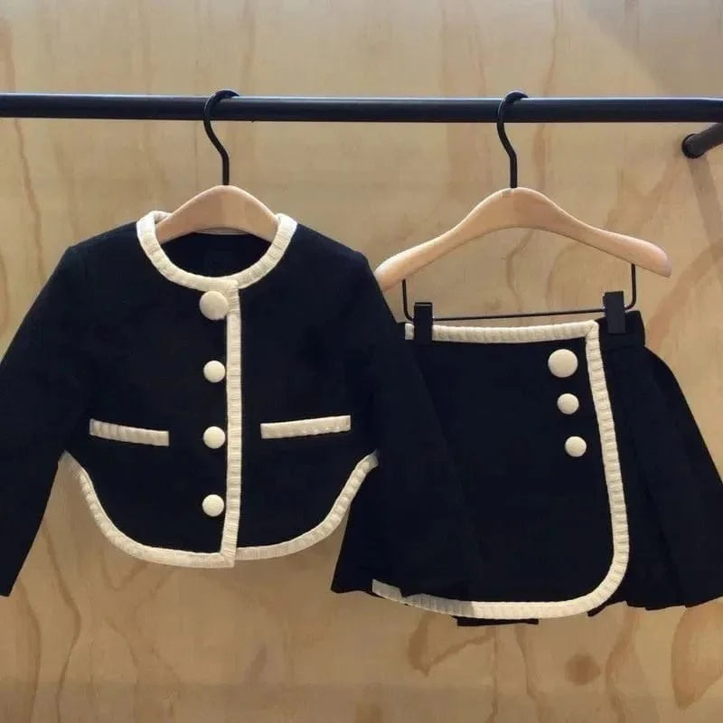 as picture2 / 1-2T 90cm Girl 2 Piece Tweed Set