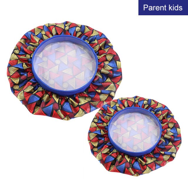 Mummy and Me Girl's African Print Satin Bonnet