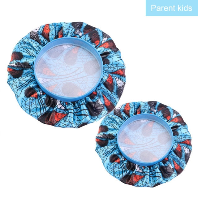 Mummy and Me Girl's African Print Satin Bonnet