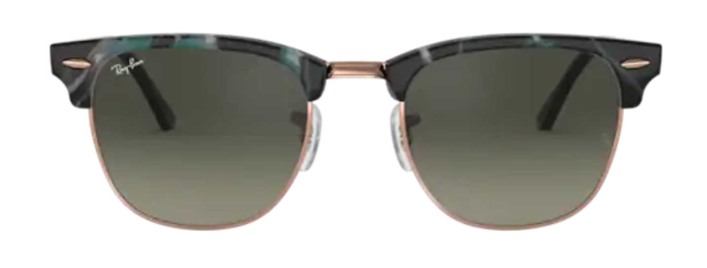 ray ban 3016 clubmaster grey green classic retro stylish trendy male female gradient grey lenses uv protection