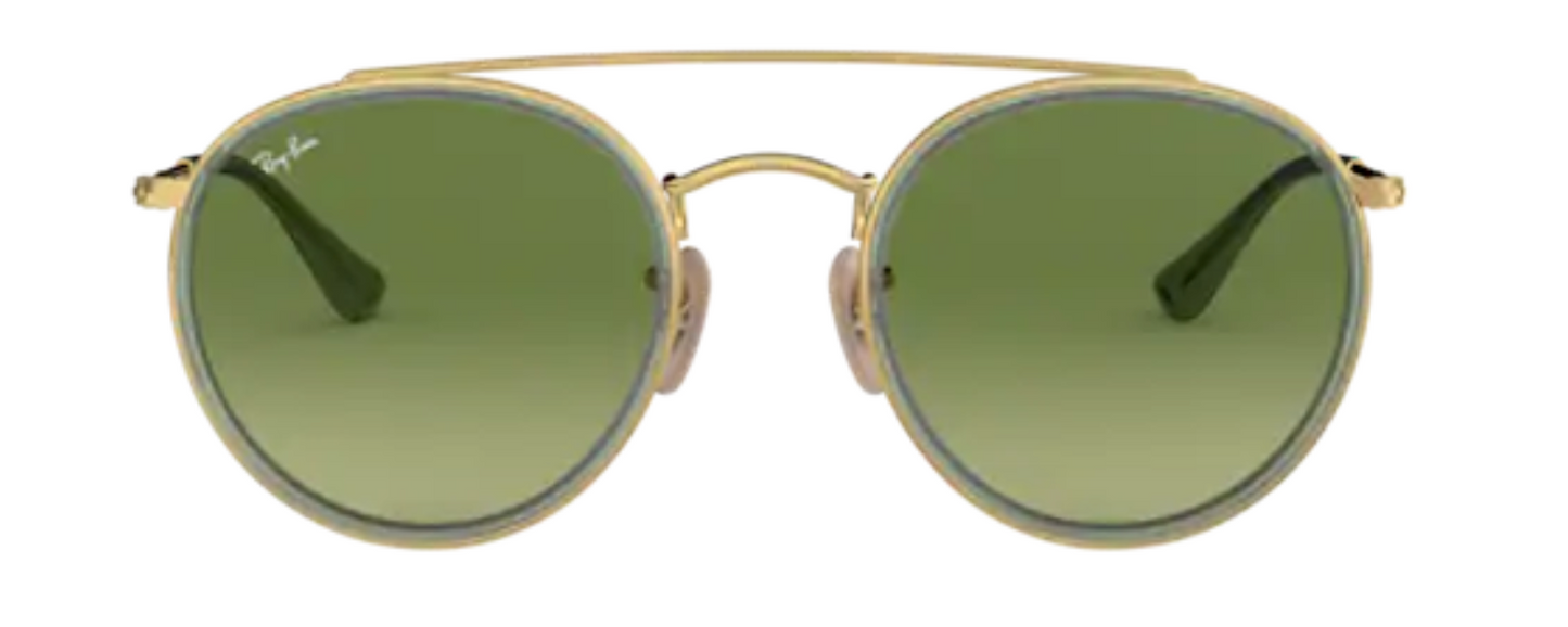 ray ban 3647 optical prescription eyewear sunglasses round aviator classic retro traditional funky hipster stylish fashionable trendy gold gradient green uv400 protection lens