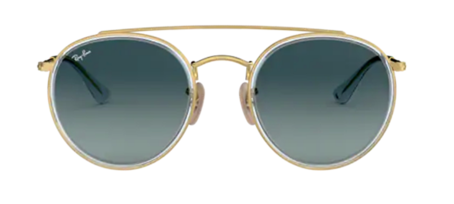 ray ban 3647 optical prescription eyewear sunglasses round aviator classic retro traditional funky hipster stylish fashionable trendy gold crystal gradient blue uv400 protection lens