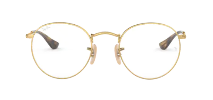 ray ban rx3447v optical prescription eyewear glasses women men unisex round metal classic retro vintage trendy fashionable 2500 arista gold