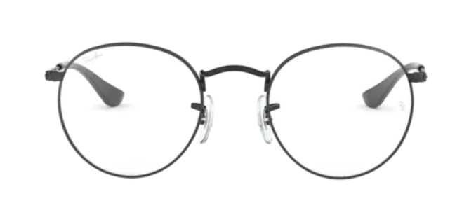 ray ban rx3447v optical prescription eyewear glasses women men unisex round metal classic retro vintage trendy fashionable 2503 matte black