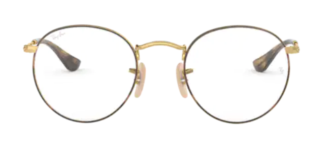 ray ban rx3447v optical prescription eyewear glasses women men unisex round metal classic retro vintage trendy fashionable 2945 havana brown arista gold