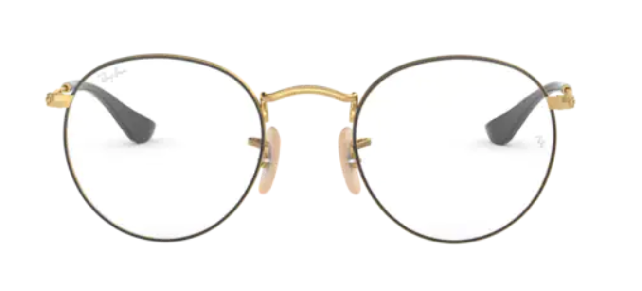 ray ban rx3447v optical prescription eyewear glasses women men unisex round metal classic retro vintage trendy fashionable 2991 black gold