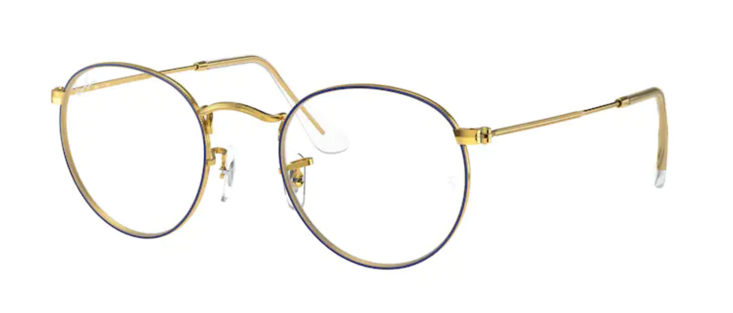 ray ban rx3447v optical prescription eyewear glasses women men unisex round metal classic retro vintage trendy fashionable 3105 black gold
