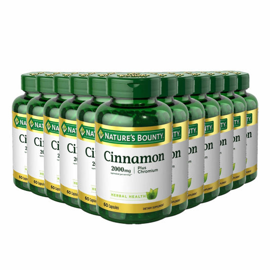 Nature's Bounty, Cinnamon Plus Chromium, 2000 mg, 60 Capsules- 12 Pack