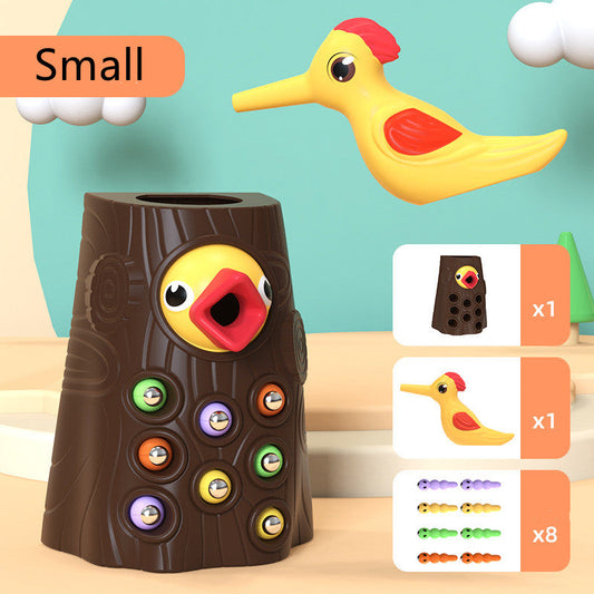 Develop Your Child's Intelligence with the Woodpecker Insect Catching Game - Magnetic Fishing Toys for Early Education