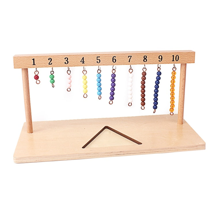 Montessori Teaching Math Toys Digitals Numbers 1-20 Hanger and Color Beads Stairs for Ten Board Preschool School Training Toys