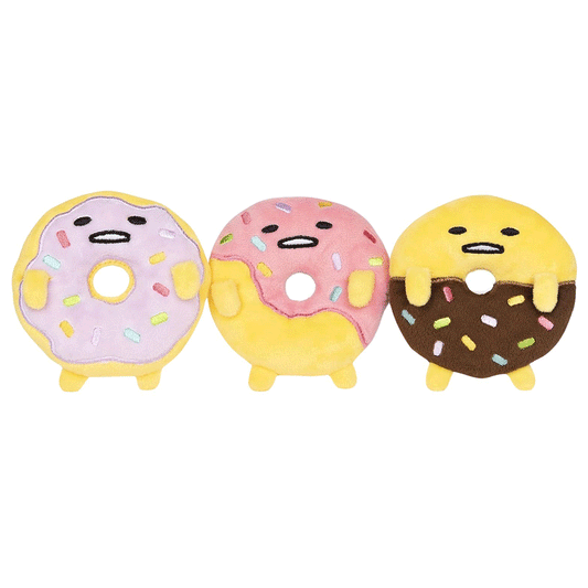 GUND Sanrio Gudetama Donut Collector Set of Three 3.5" Plush Toy