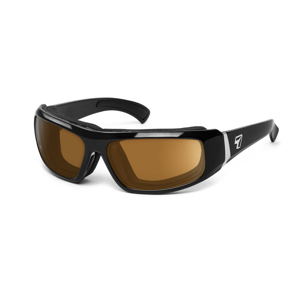 7eye Bali in Glossy Black Frame and Copper Lens profile view