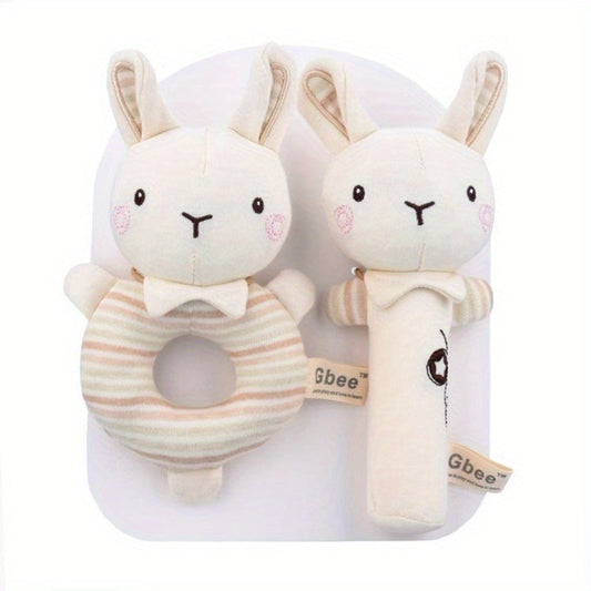 Organic Cotton Baby Rattle Stick - Soothing Toy for 0-1 Year Olds with Bells for Fun & Engagement!