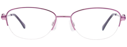 aspex eyewear easyclip EC479 semi rimless stainless steel glasses crystal temples bling elegant classic dressy shiny purple front female women ladies fashion
