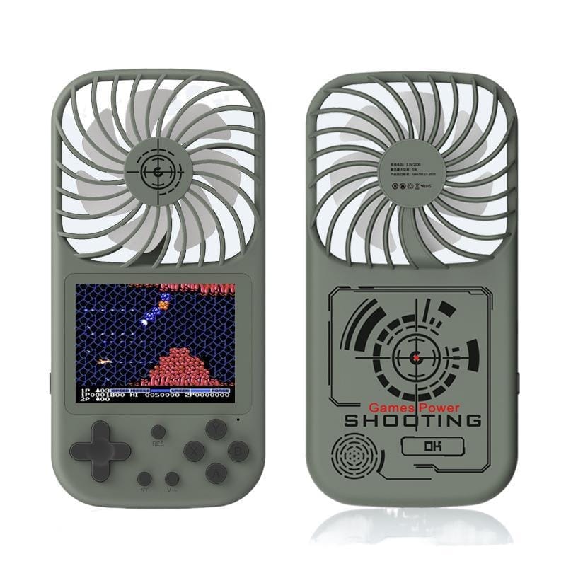 Gaming Mini Videogames Machine Player Mini Summer Handheld Fan Personal Games Console Fan for Office Outdoor Travel BENNYS