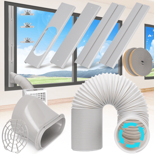 Kxuhivc Portable Air Conditioner Window Door Kit with 5.9 Exhaust Hose Adjustable AC Vent Kit for Ducting Universal AC Seal Panel for Horizontal&Vertical Window