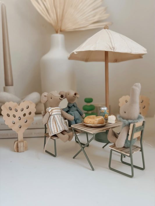 Maileg Garden Set Table with Chair and Bench
