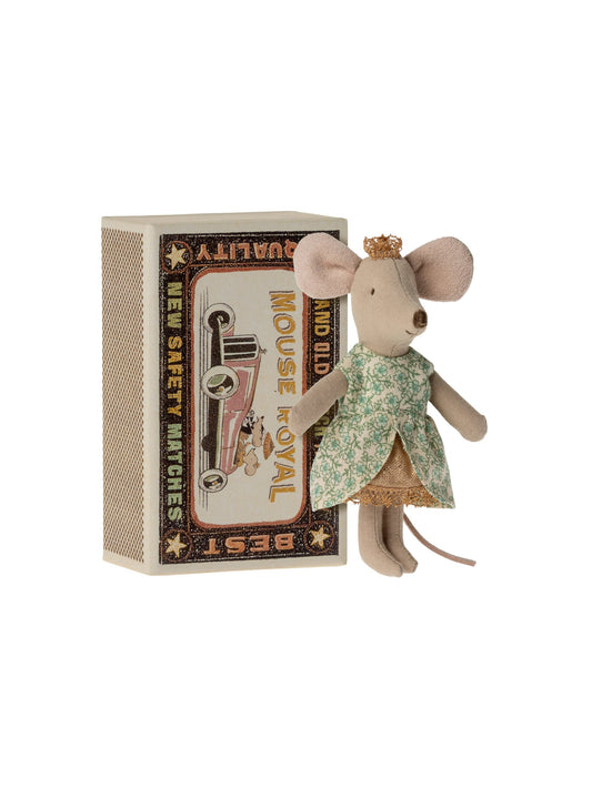 Maileg Little Sister Princess Mouse in Matchbox