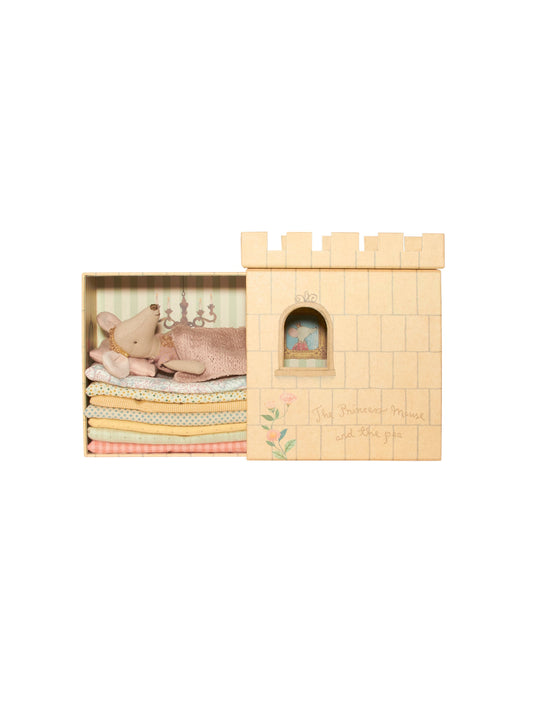 Maileg Princess and the Pea Big Sister Mouse in Pink Dress