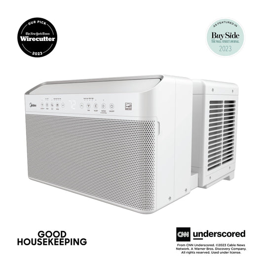 Midea 8.000 BTU Smart Inverter U-Shaped Window Air Conditioner. 35% Energy Savings. Extreme Quiet. Cools up to 350 Sq. ft.. MAW08V1QWT