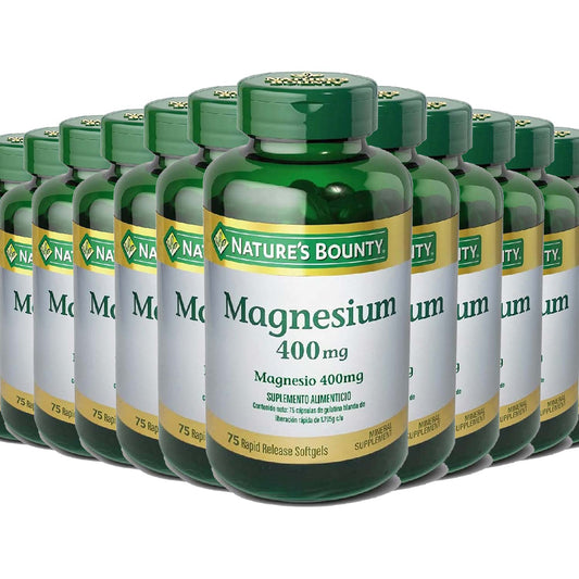 Nature's Bounty Magnesium 400 Mg - 75 Softgels - 12 Pack