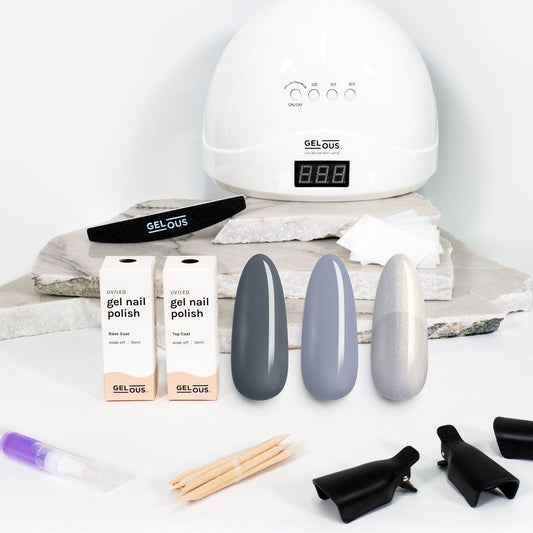 Gelous gel nail polish Greys 3 Polish Starter Pack - photographed in New Zealand