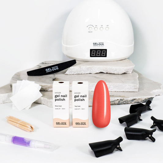 Gelous gel nail polish Papaya Starter Pack - photographed in New Zealand