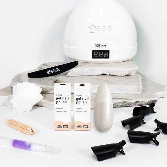 Gelous gel nail polish Pearlescent Moonstone Starter Pack - photographed in New Zealand