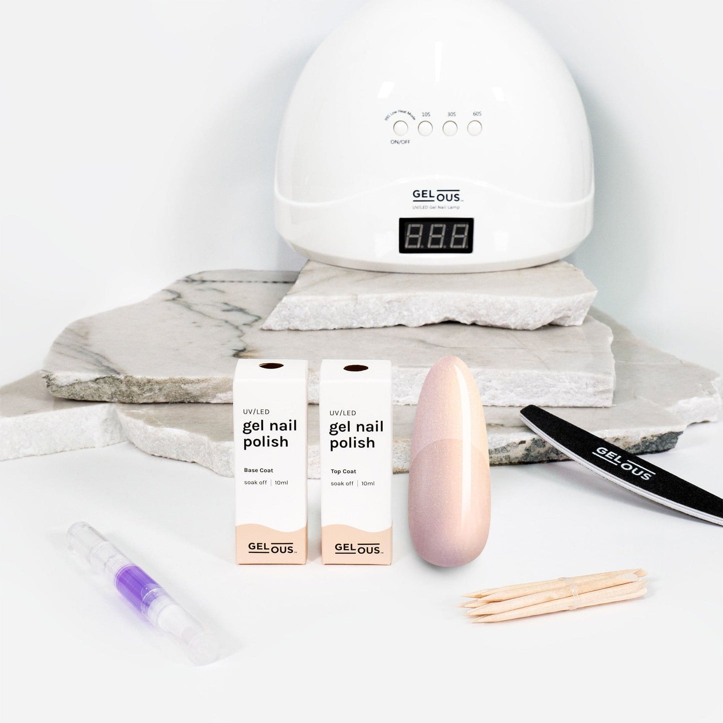 Gelous gel nail polish Pearlescent Rose Quartz Essentials Pack - photographed in New Zealand