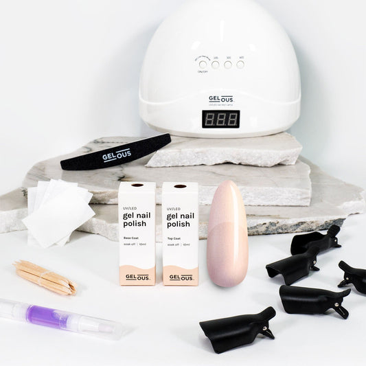 Gelous gel nail polish Pearlescent Rose Quartz Starter Pack - photographed in New Zealand