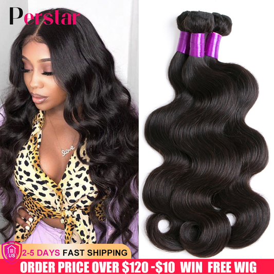 Perstar Body Wave Bundles Human Hair Weave Bundles Brazilian Weave