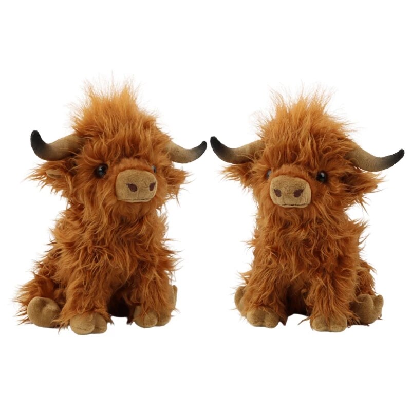 27cm Simulation Highland Cow Plush Toy Soft Stuffed Toy